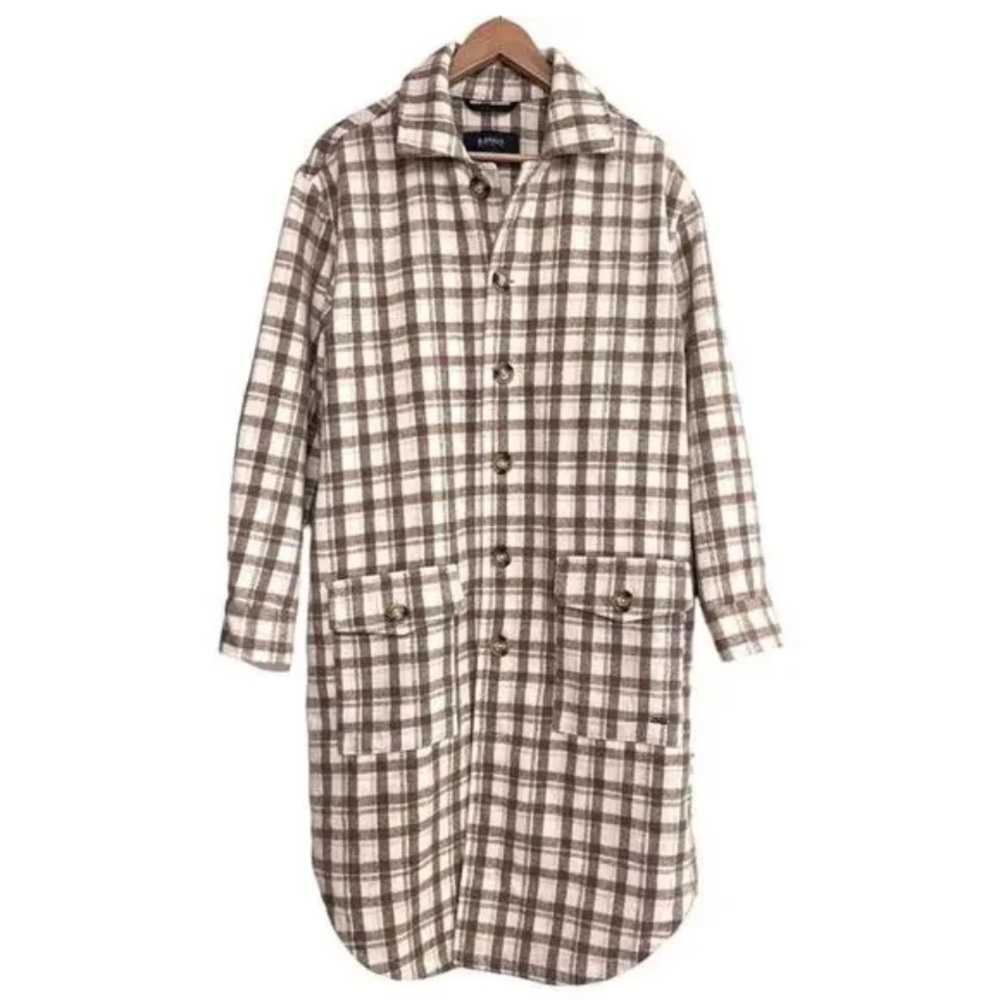 BUFFALO DAVID BITTON®
Women's Long Woven Plaid Shacket Small  41" L Blazer Style